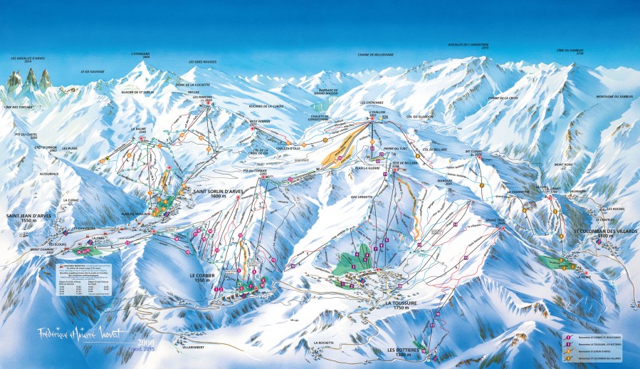 Plan des pistes de La Toussuire - Les Sybelles Bienvenue en Maurienne